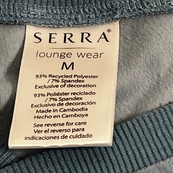 Serra Sky Blue Velour Set Top & Pants Women's Medium Pajamas Athletic Sweats - Picture 4 of 16